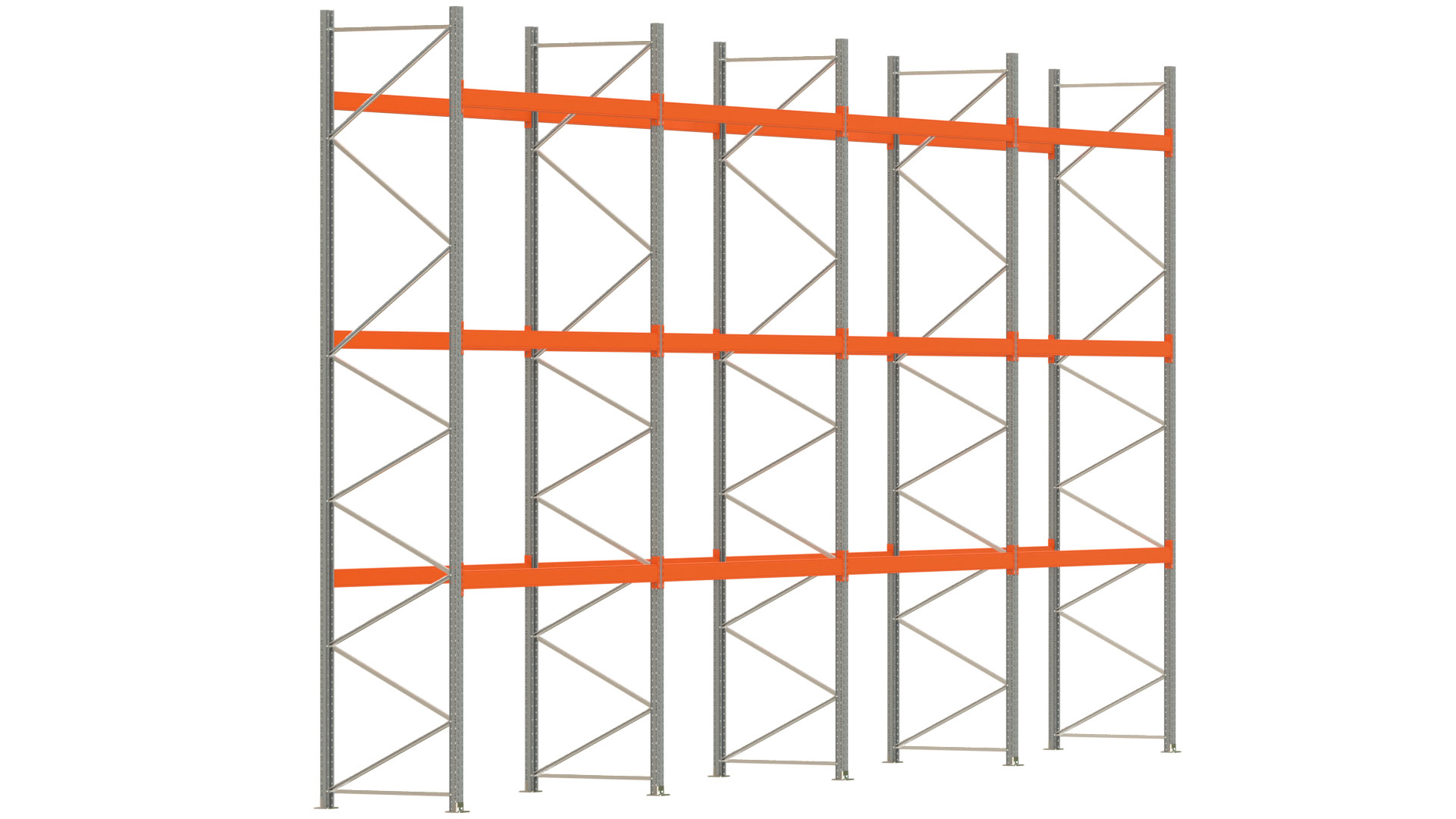 Palettenregal ARTUS - Breite 1122,5 cm - Höhe 550 cm - Tiefe 110 cm - max. Fachlast 3000 kg - 48 Palettenplätze