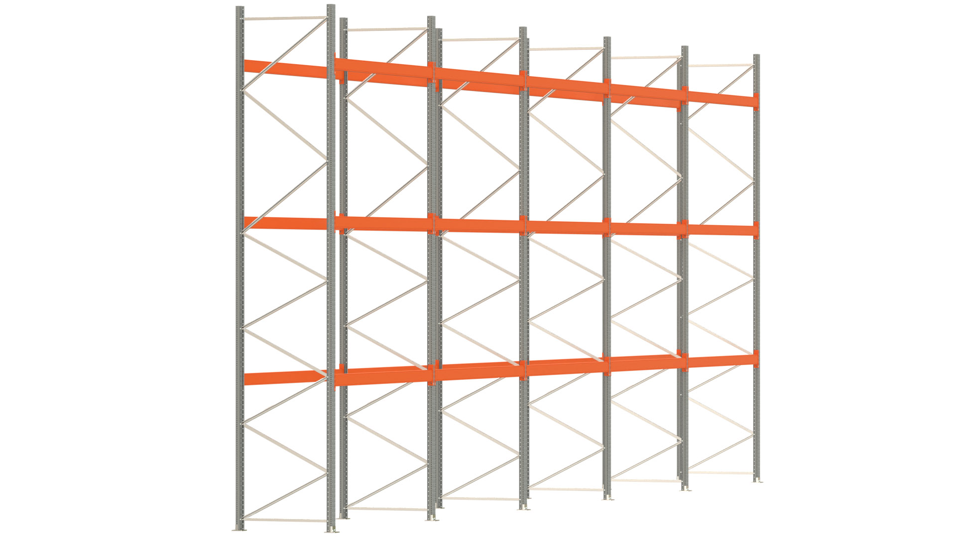 Palettenregal ARTUS - Breite 1401 cm - Höhe 550 cm - Tiefe 110 cm - max. Fachlast 3000 kg - 60 Palettenplätze