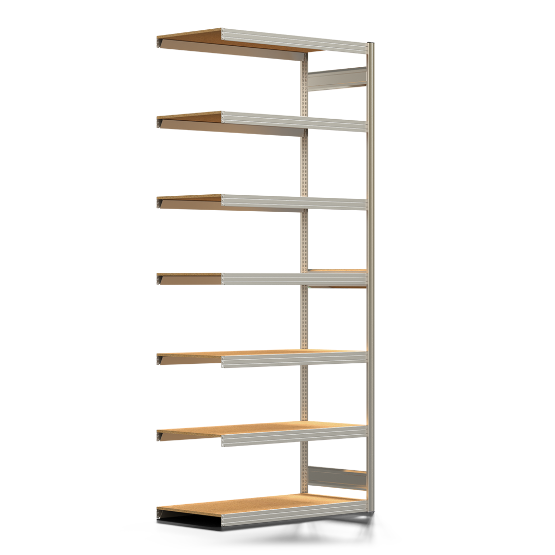 Fachbodenregal BERT - Breite: 128,5 cm - Tiefe: 60 cm - Höhe: 300 cm - 7 Böden - Anbauregal