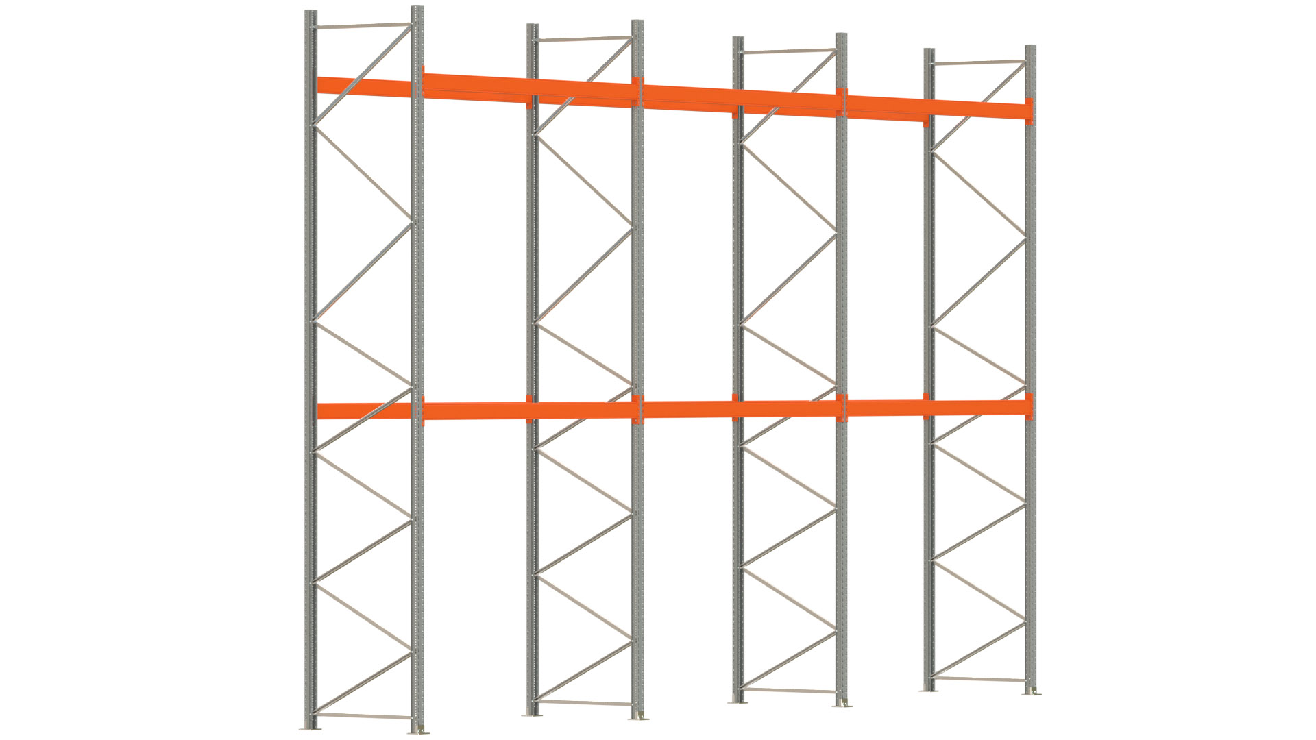 Palettenregal ARTUS - Breite 844 cm - Höhe 550 cm - Tiefe 110 cm - max. Fachlast 3000 kg - 27 Palettenplätze
