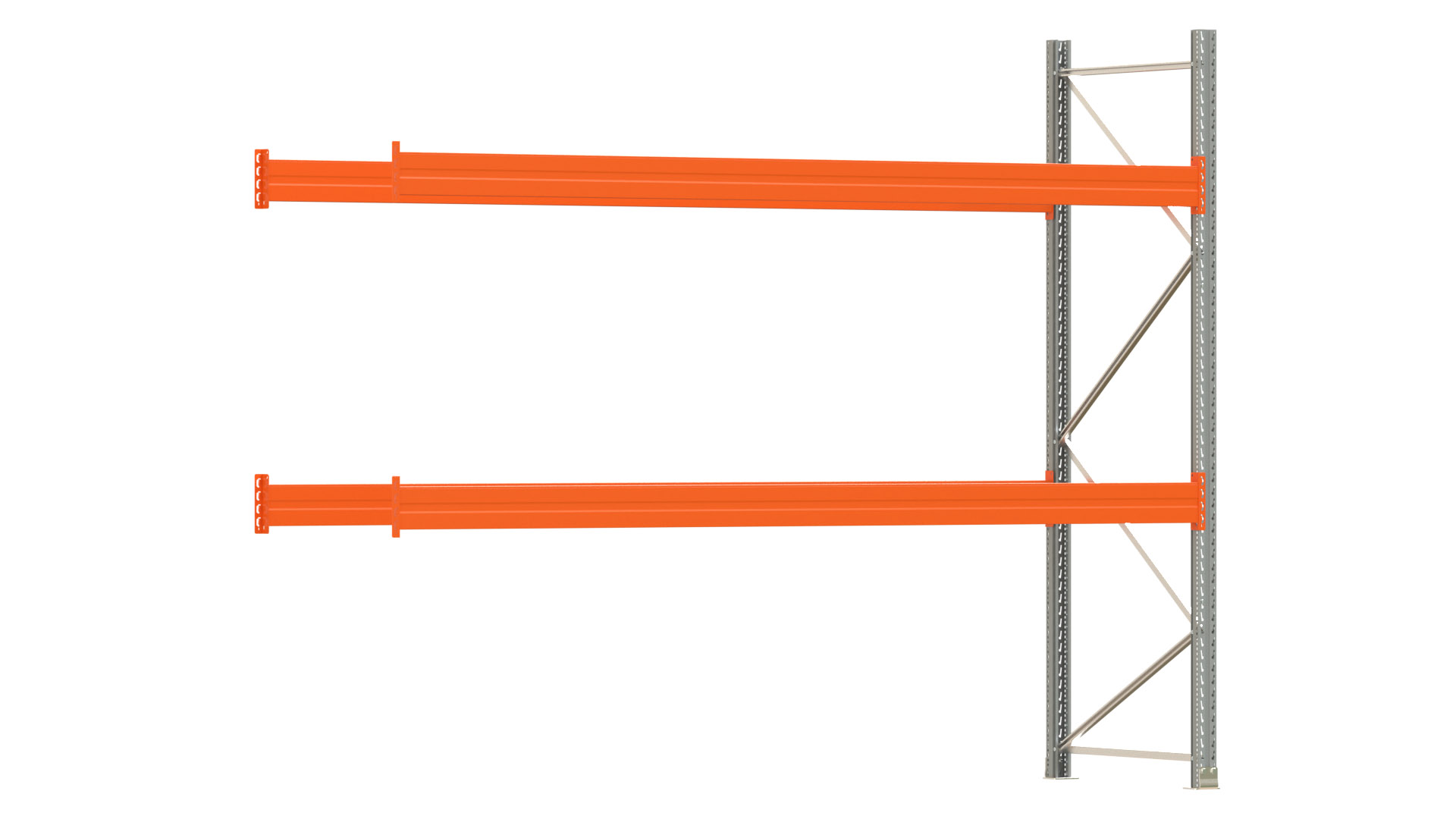 Palettenregal ARTUS - Anbaufeld - Breite 368,5 cm - Höhe 300 cm - Tiefe 110 cm - 2 Träger Ebenen