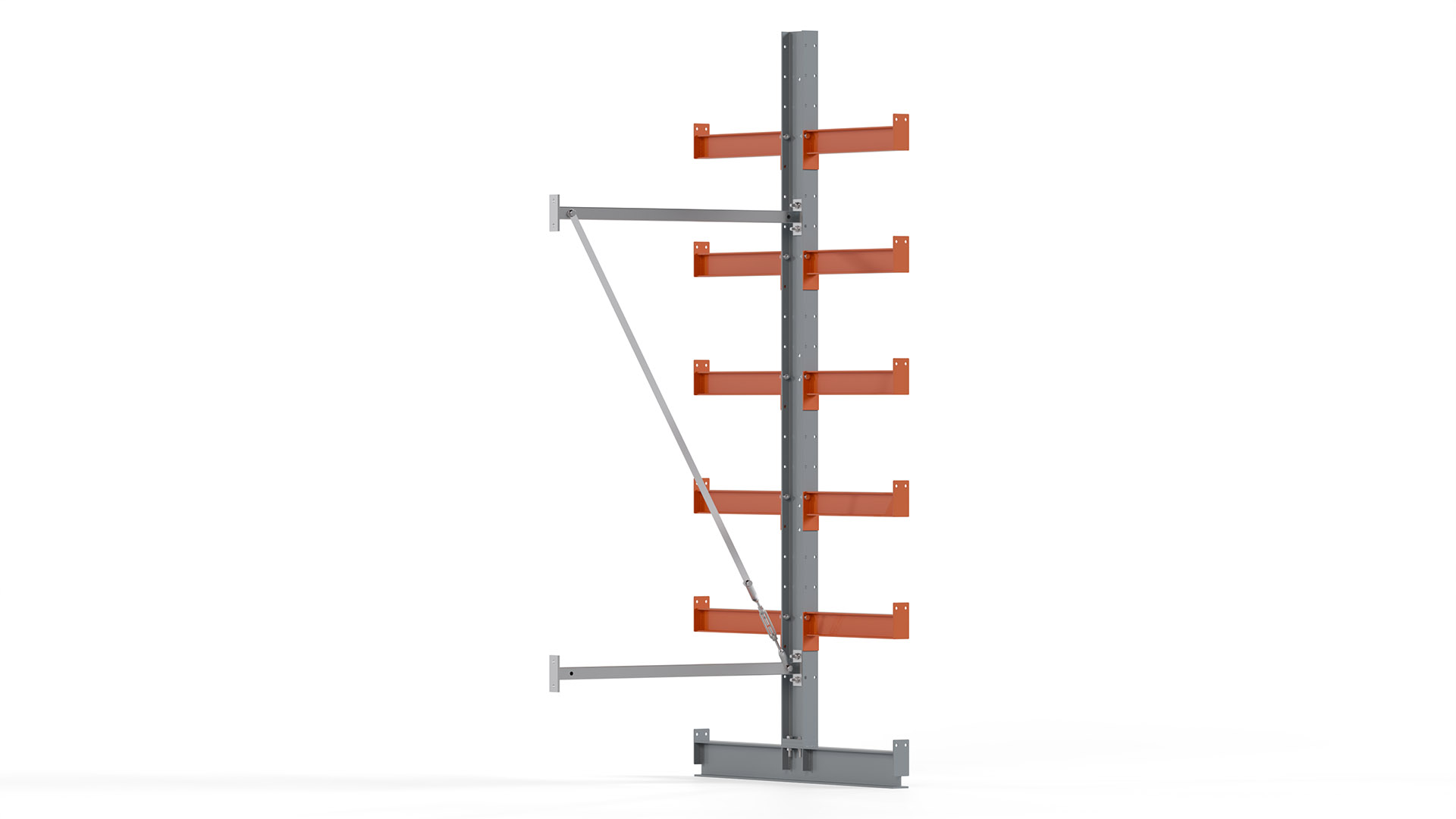 Kragarmregal KARL basic - Anbaufeld - Breite: 100 cm - Höhe: 250 cm - Tiefe: 112 cm - Traglast je Arm: 870 kg - doppelseitig