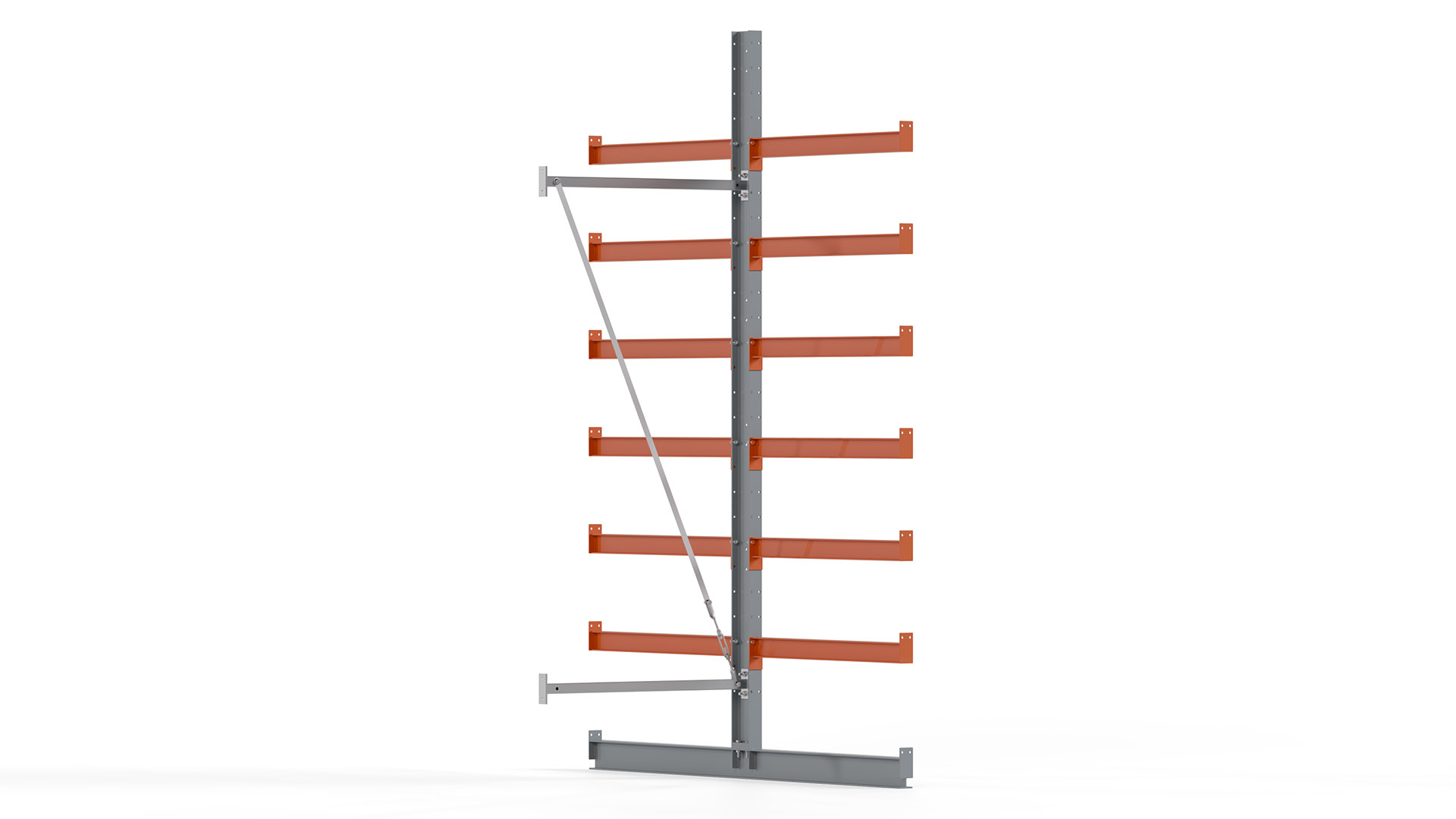 Kragarmregal KARL basic - Anbaufeld - Breite: 100 cm - Höhe: 300 cm - Tiefe: 212 cm - Traglast je Arm: 450 kg - doppelseitig