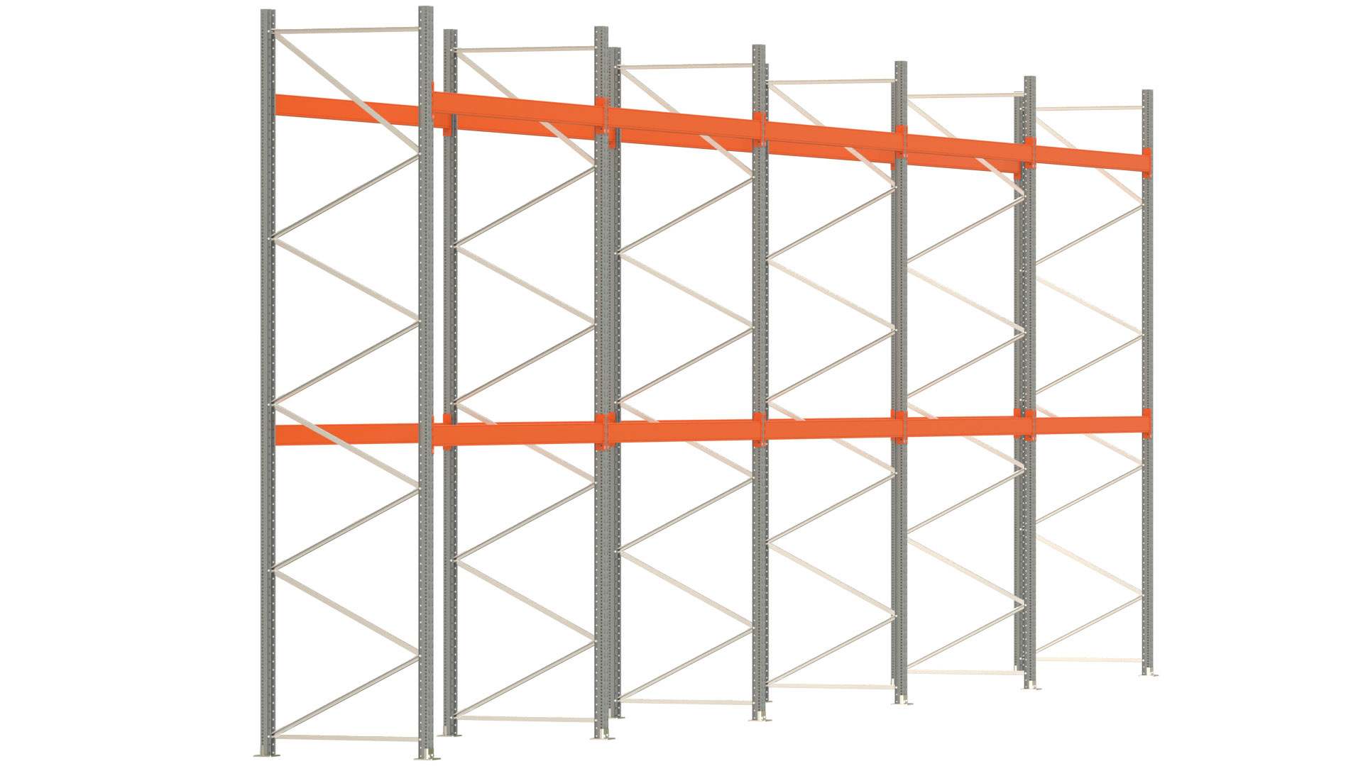 Palettenregal ARTUS - Breite 1401 cm - Höhe 450 cm - Tiefe 110 cm - max. Fachlast 3000 kg - 45 Palettenplätze