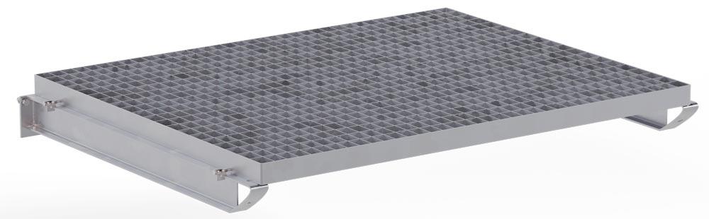 Gitterrosteinlage für Schwerlast-Kragarmregale, für Nutztiefe 1200 mm, Maschenweiter 60x40 mm