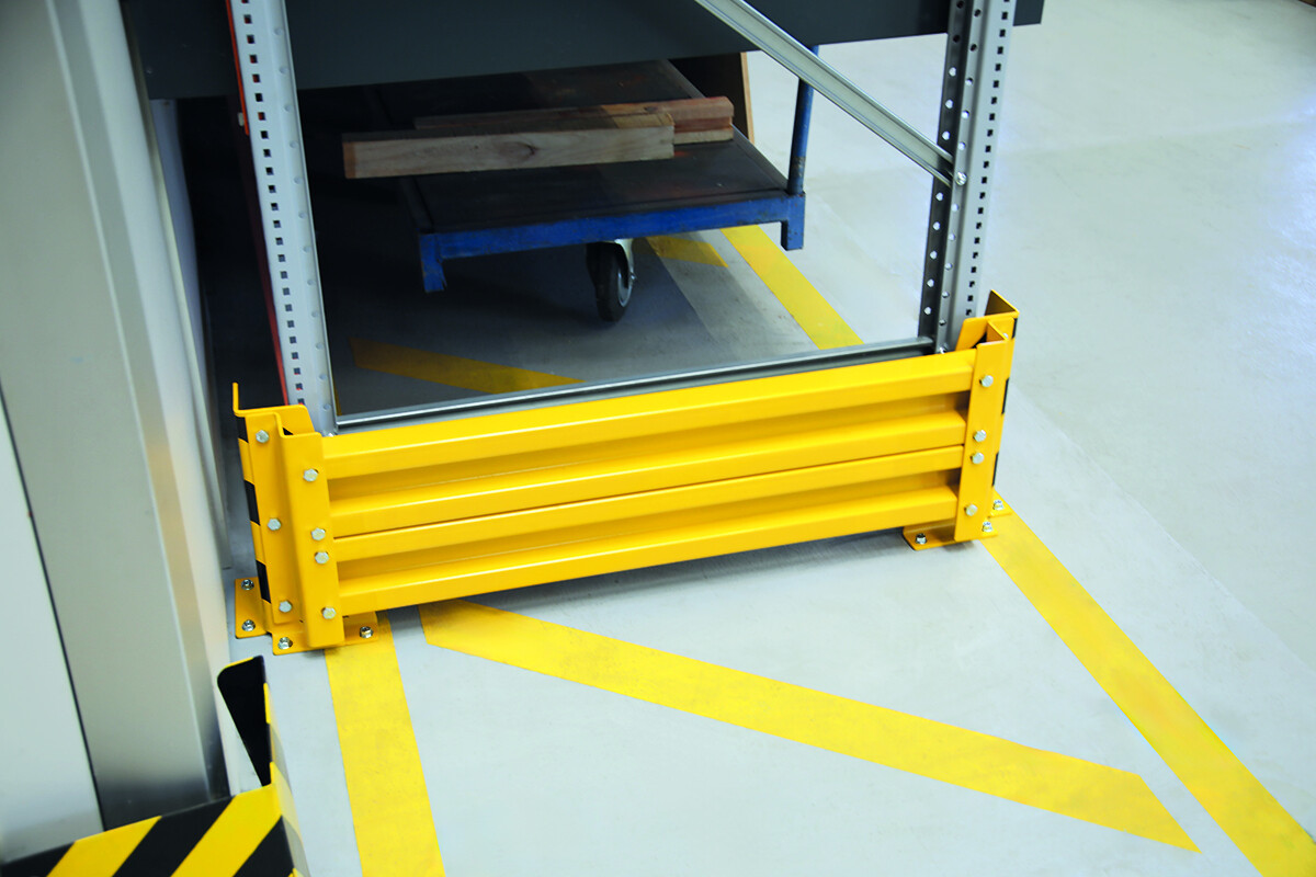 ARTUS Leitplanke für Einfachregalzeile, für Regaltiefe 1100 mm, gelb