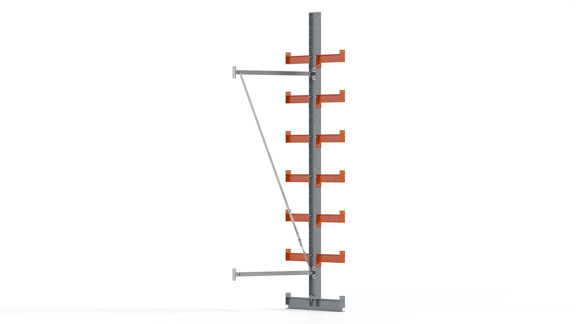 Kragarmregal KARL basic - Anbaufeld - Breite: 100 cm - Höhe: 300 cm - Tiefe: 92 cm - Traglast je Arm: 1100 kg - doppelseitig