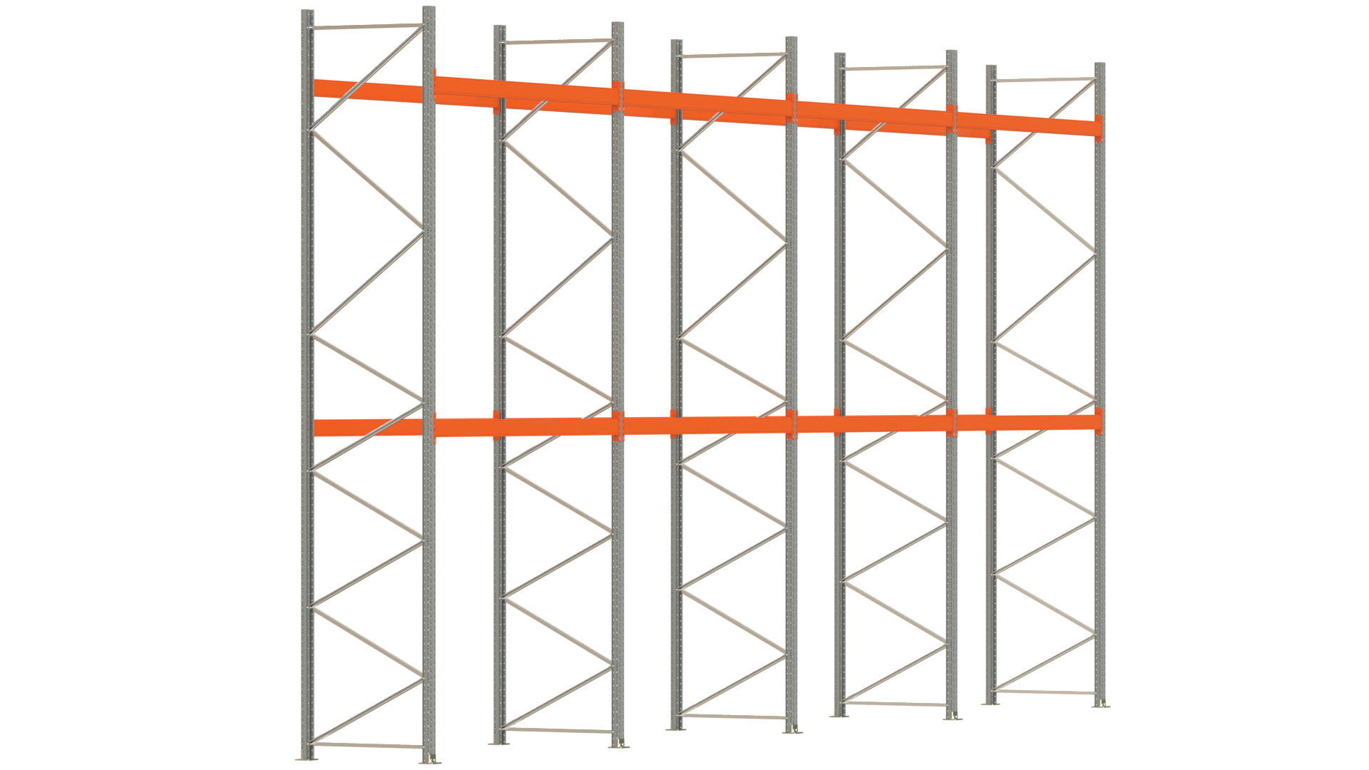 Palettenregal ARTUS - Breite 1122,5 cm - Höhe 550 cm - Tiefe 110 cm - max. Fachlast 3000 kg - 36 Palettenplätze