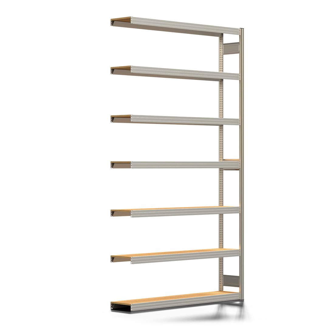 Fachbodenregal BERT - Breite: 169,5 cm - Tiefe: 30 cm - Höhe: 300 cm - 7 Böden - Anbauregal