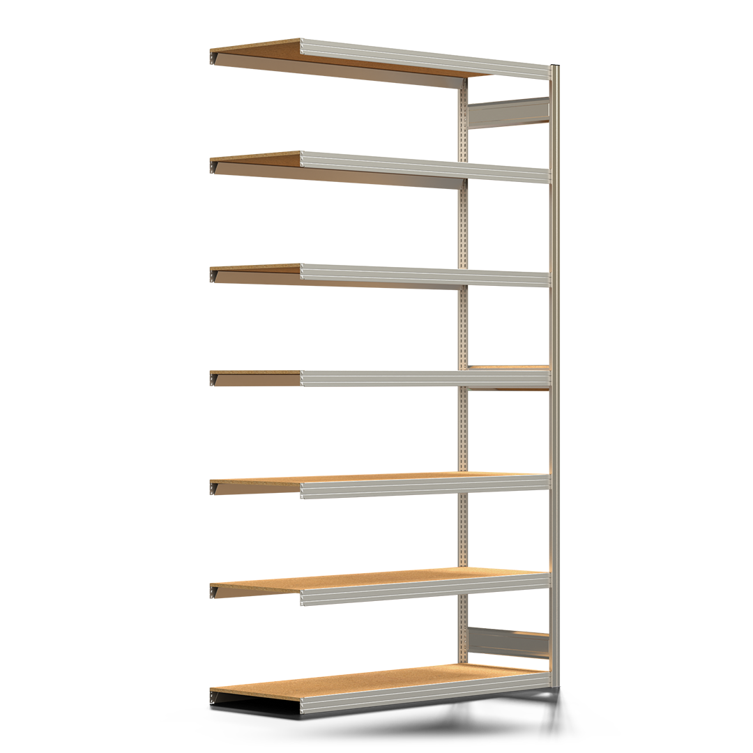 Fachbodenregal BERT - Breite: 169,5 cm - Tiefe: 60 cm - Höhe: 300 cm - 7 Böden - Anbauregal