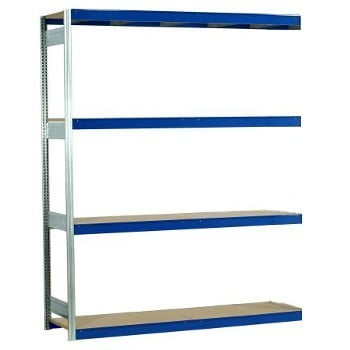 Weitspannregal EMIL - Breite: 257 cm - Tiefe: 60 cm - Höhe: 300 cm - 4 Böden - Anbaufeld