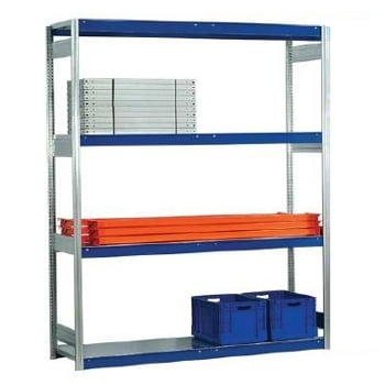 Weitspannregal EMIL - Breite: 257 cm - Tiefe: 60 cm - Höhe: 300 cm - 4 Böden - Grundfeld