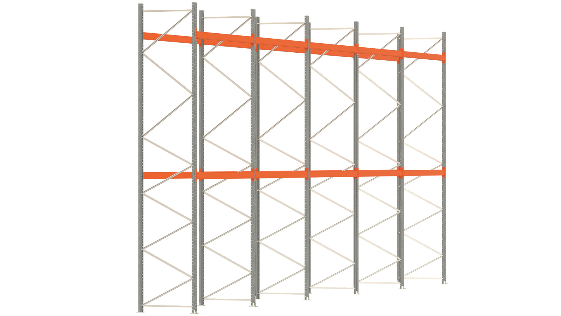 Palettenregal ARTUS - Breite 1401 cm - Höhe 550 cm - Tiefe 110 cm - max. Fachlast 3000 kg - 45 Palettenplätze