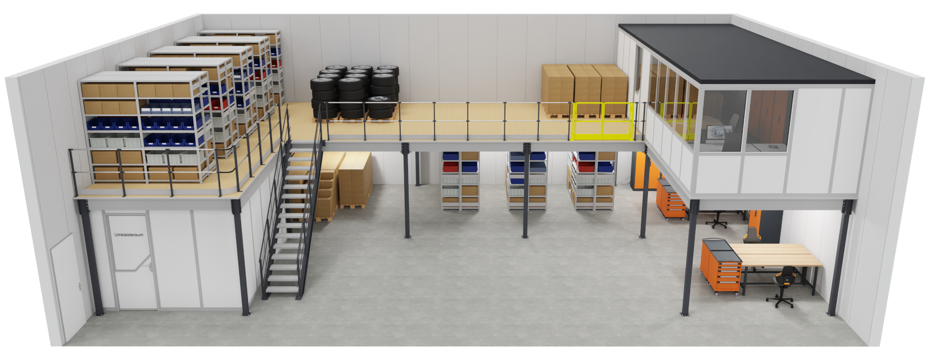 U-Bühne mit Hallenbüro